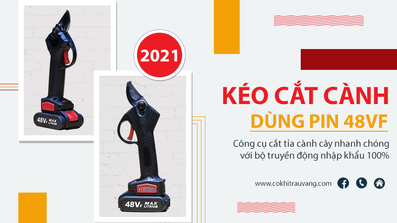 kéo cắt tỉa cành pin