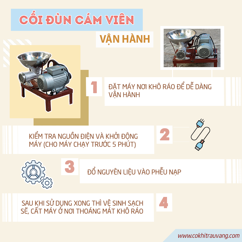 cối đùn cám viên mini