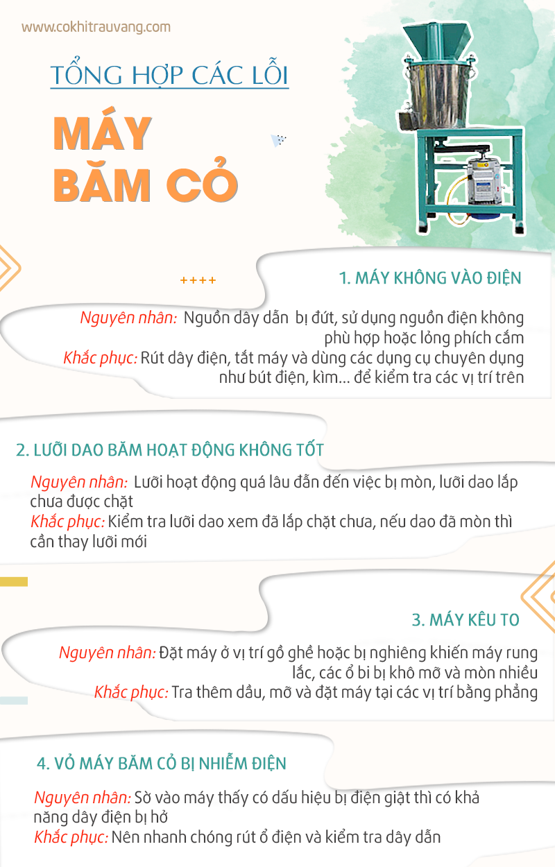 các lỗi máy băm cỏ đa năng