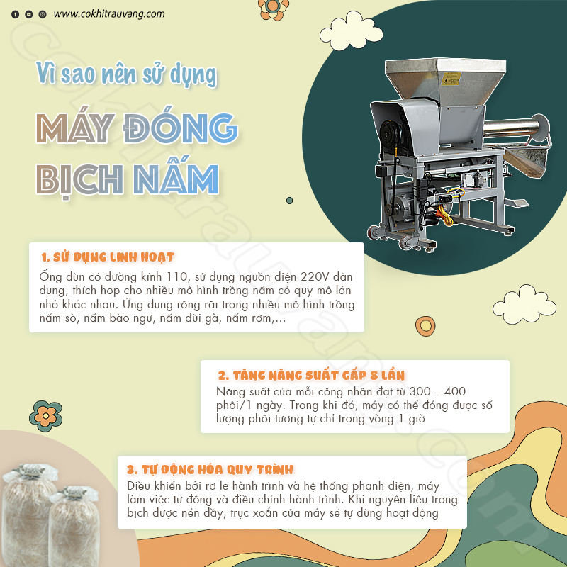 Máy đóng bịch nấm