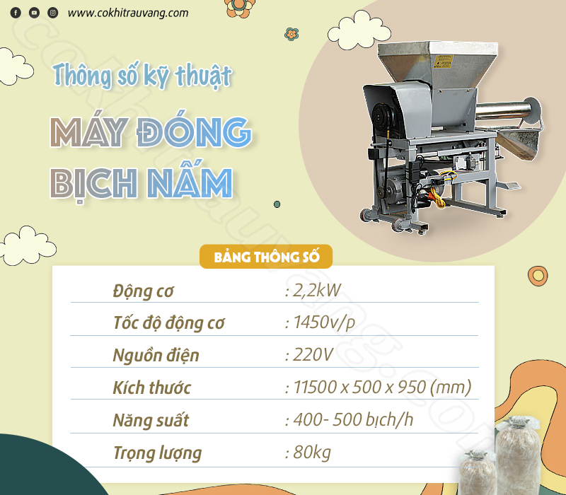 Máy đóng bịch nấm