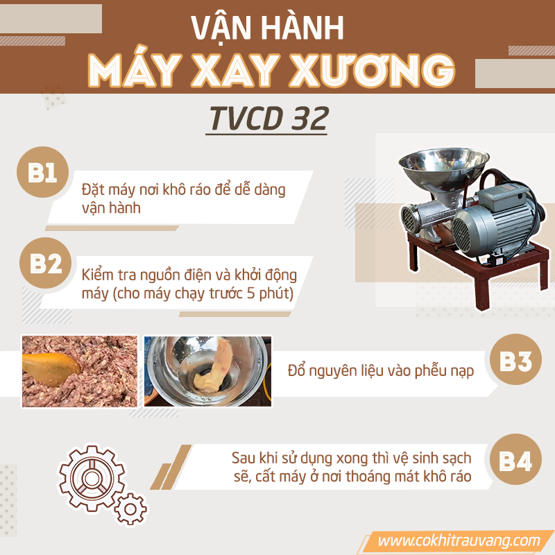 vận hành máy xay xương