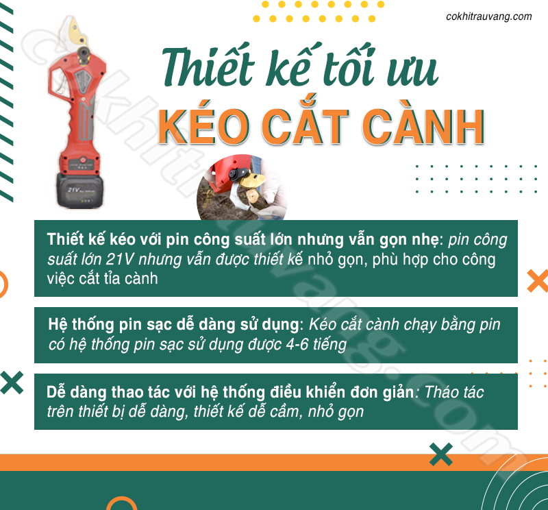 Kéo cắt cành dùng pin