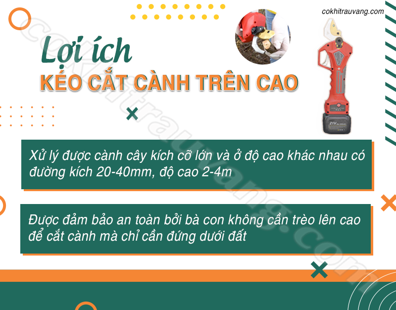 Kéo cắt cành dùng pin