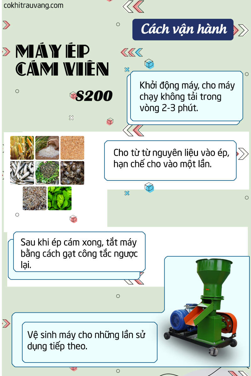 vận hành máy ép cám viên S200