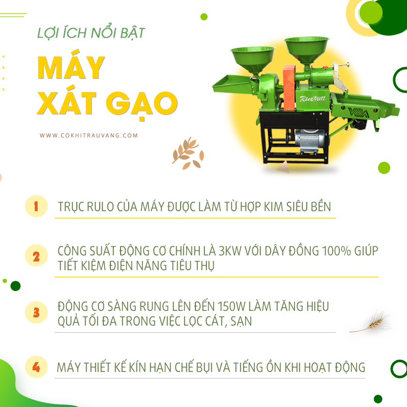 Máy xát gạo 3 chức năng