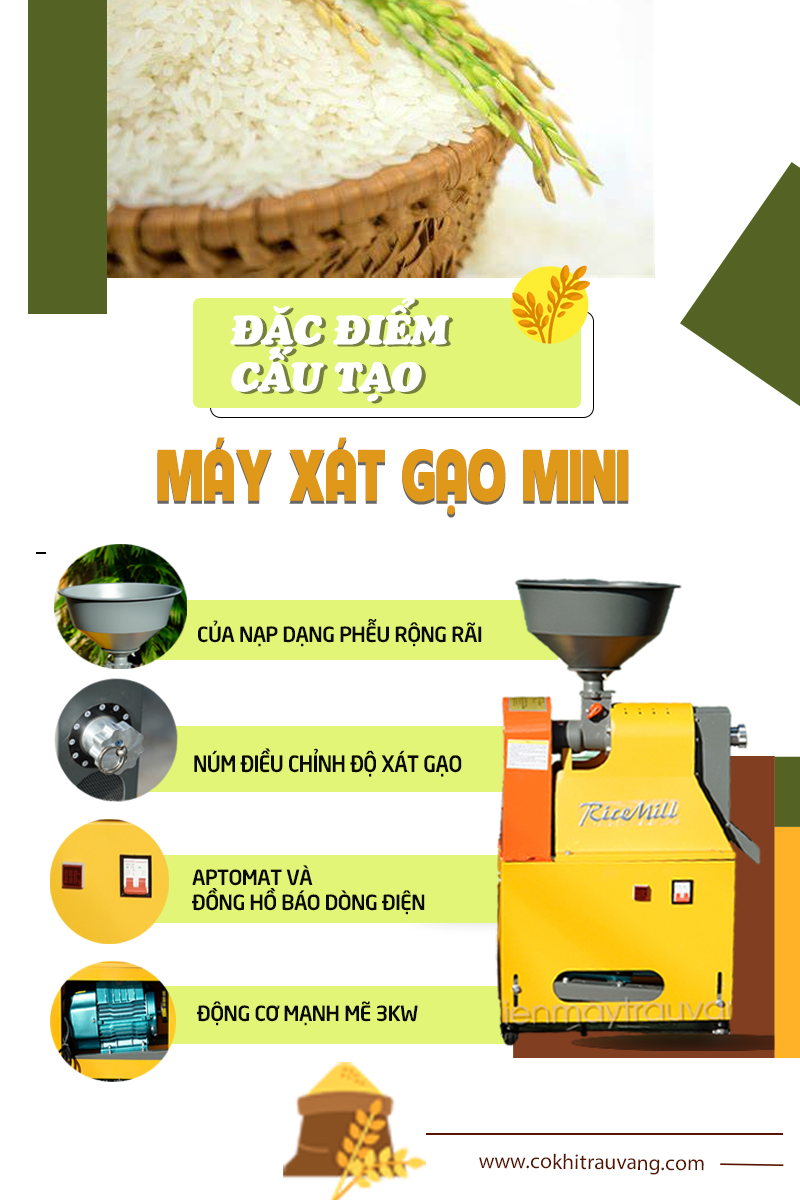 máy xát gạo mini