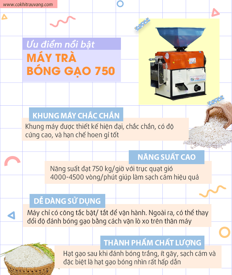 Máy chà bóng gạo 850