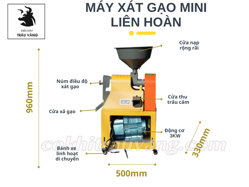 Máy xát gạo mini