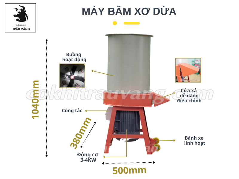 Máy băm nghiền xơ dừa