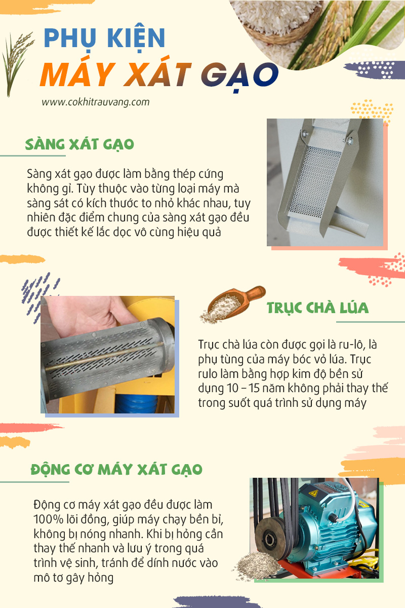 phụ kiện máy xát gạo