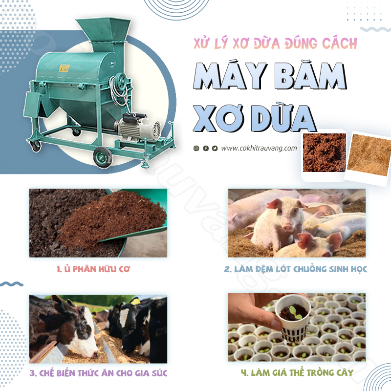 Máy băm xơ dừa