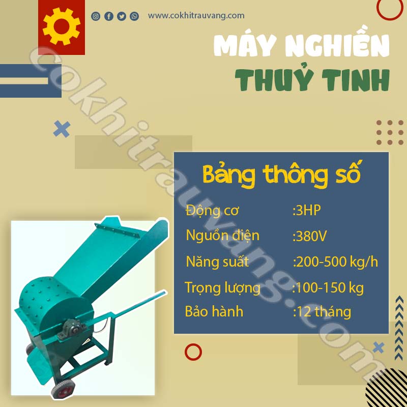 máy nghiền thủy tinh