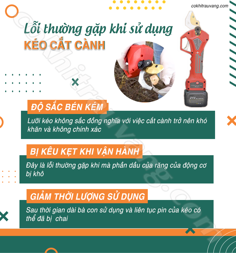 Kéo cắt cành pin