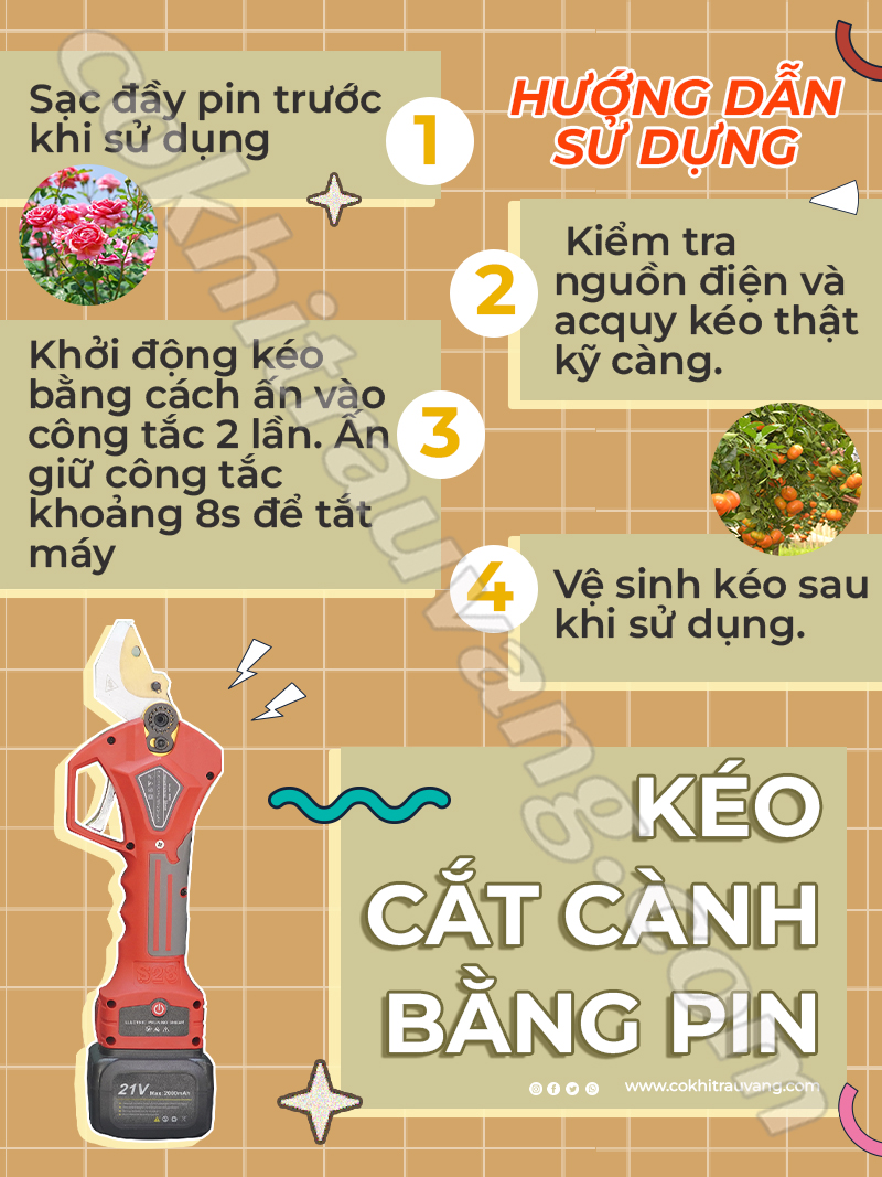 máy cắt cành dùng pin 