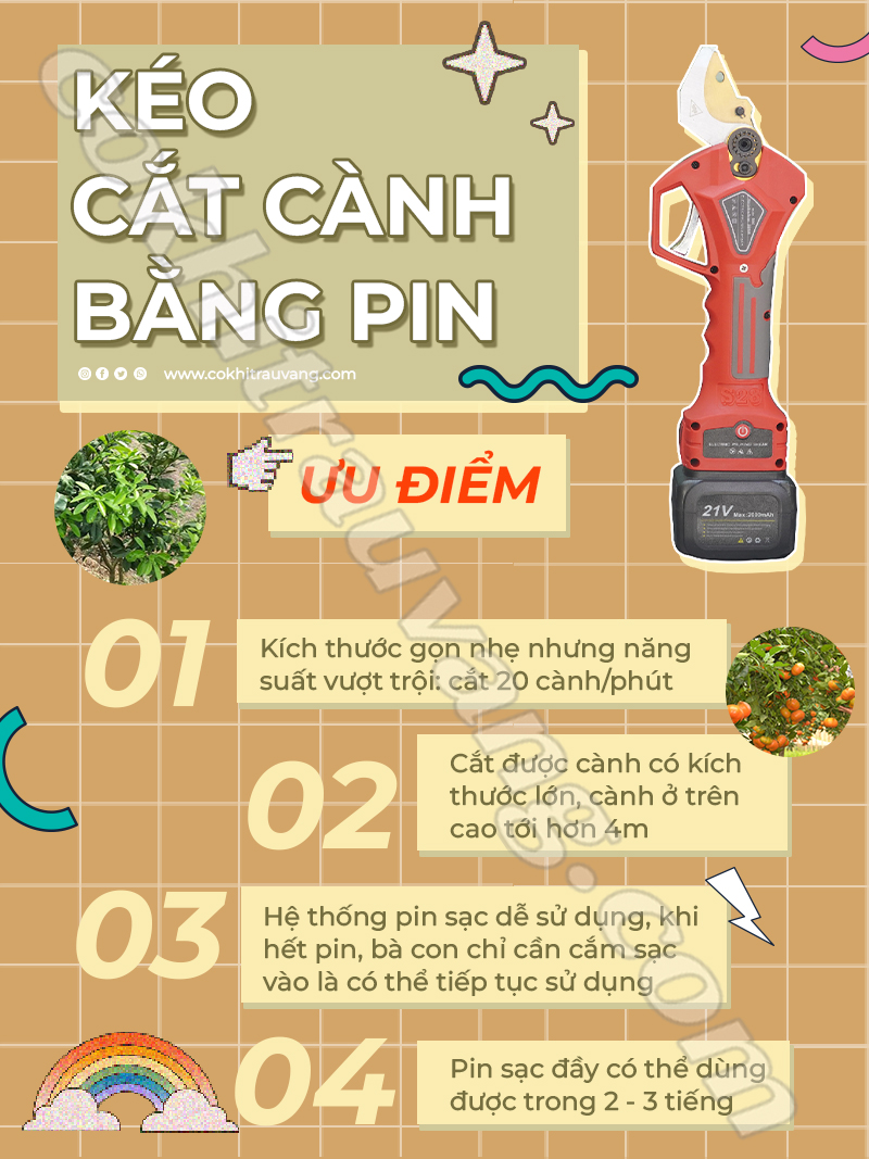 máy cắt cành dùng pin 