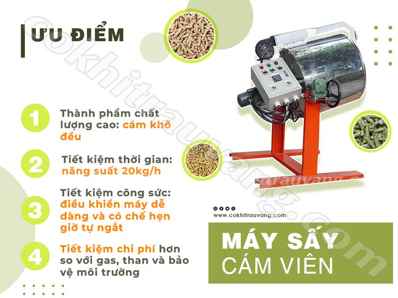 máy sấy cám viên