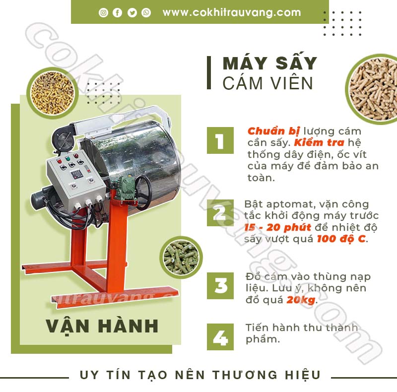 Máy sấy cám viên mini